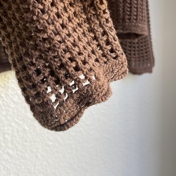 Vintage y2k button front crocheted sweater cotton blend medium - Picture 6 of 7